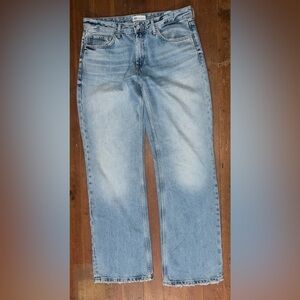 Womens Zara full length TRF mid rise wide leg jeans